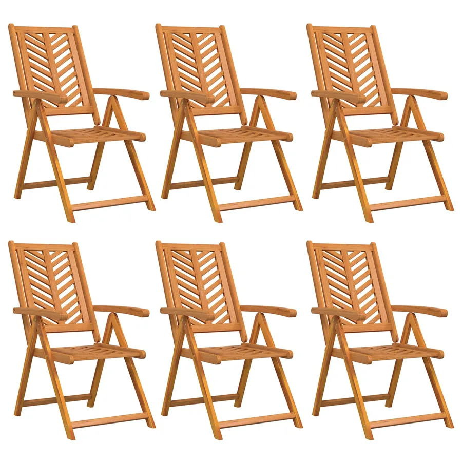 Chaise de jardin 6 pcs Marron Bois d'Acacia Massif - 2