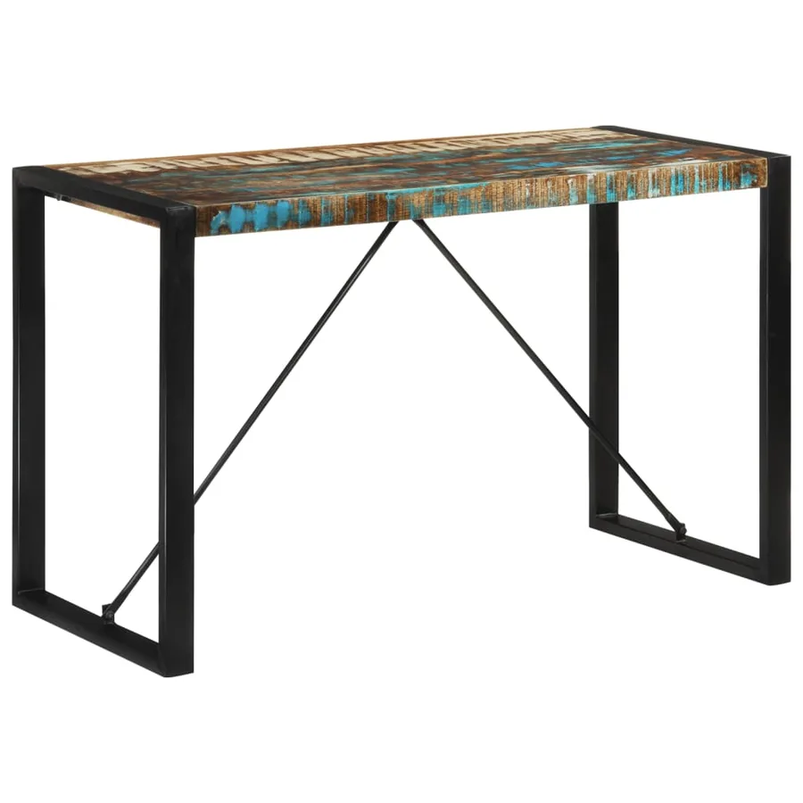 Table à manger 120x55x76 cm bois massif de récupération - 8