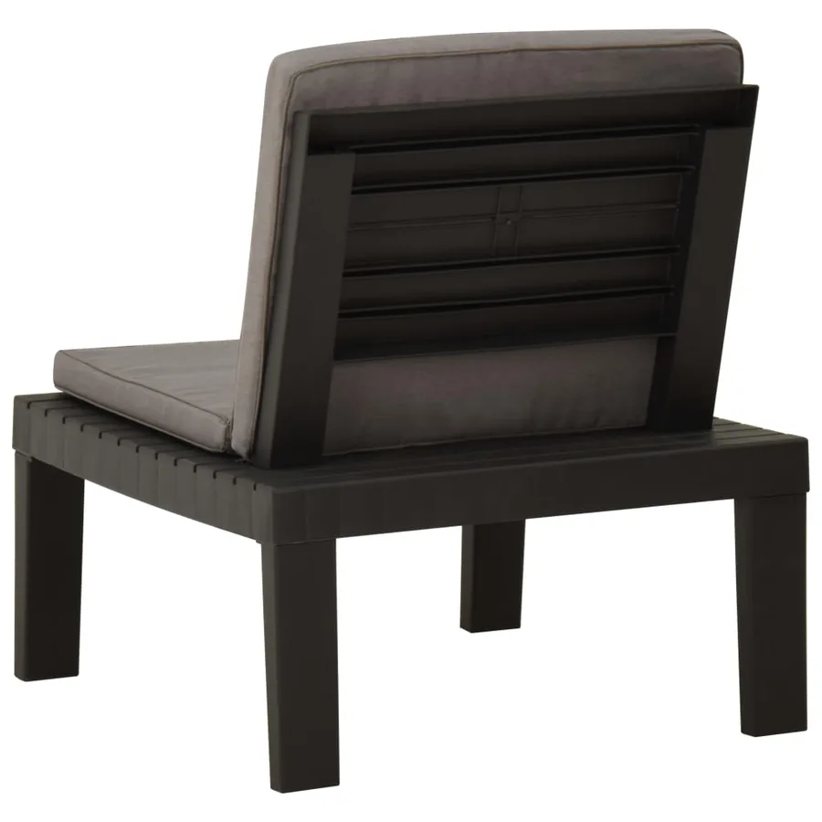 Chaise de salon de jardin avec coussin Plastique Gris - 4