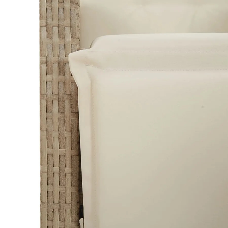 Ensemble de bistro de jardin 7 pcs coussins beige poly rotin - 5