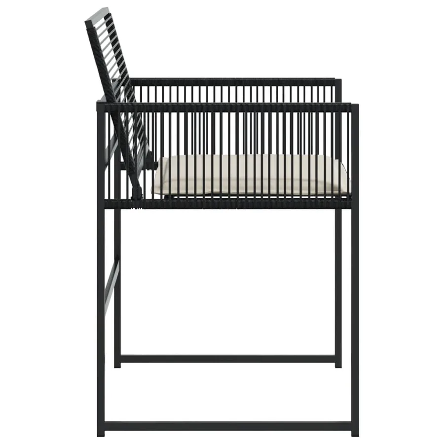 Chaises de jardin lot de 4 avec coussins noir résine tressée - 6