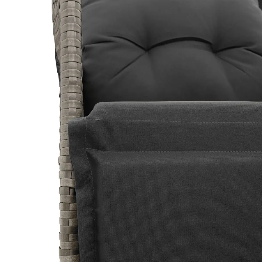 Ensemble de bistro de jardin 5 pcs coussins gris poly rotin - 5