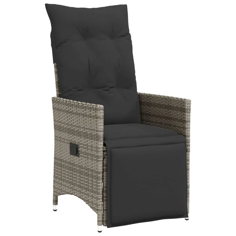 Ensemble de bistro de jardin 9 pcs coussins gris poly rotin - 3