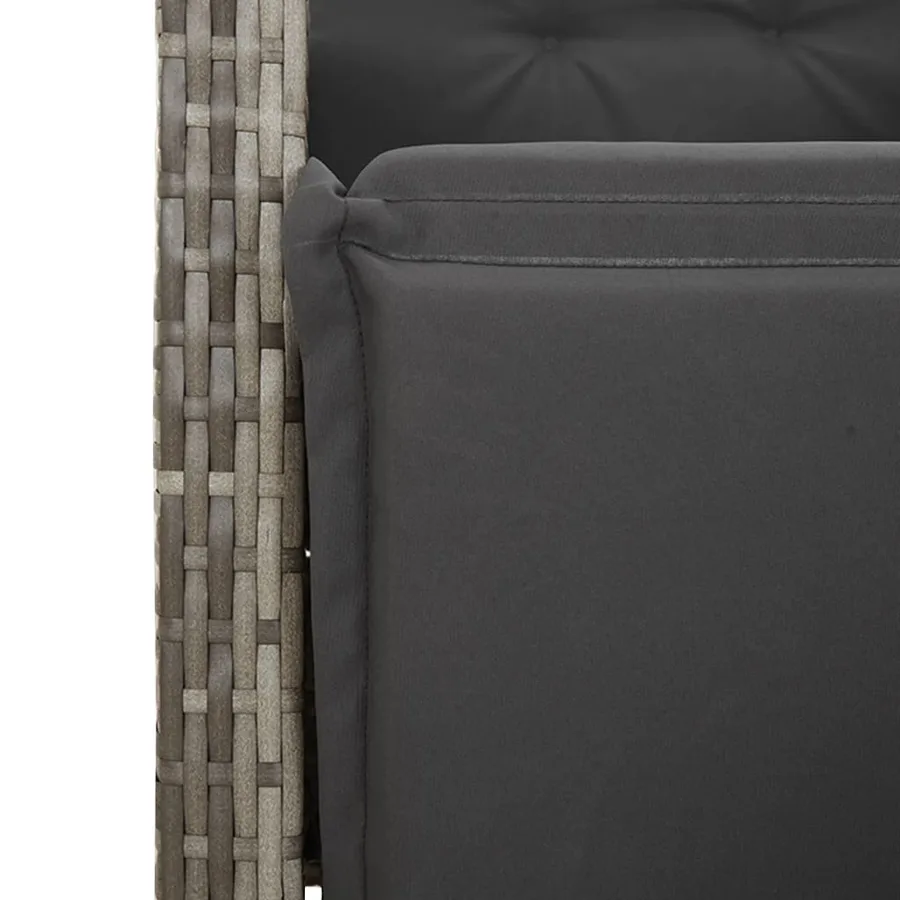 Ensemble de bistro de jardin 9 pcs coussins gris poly rotin - 5