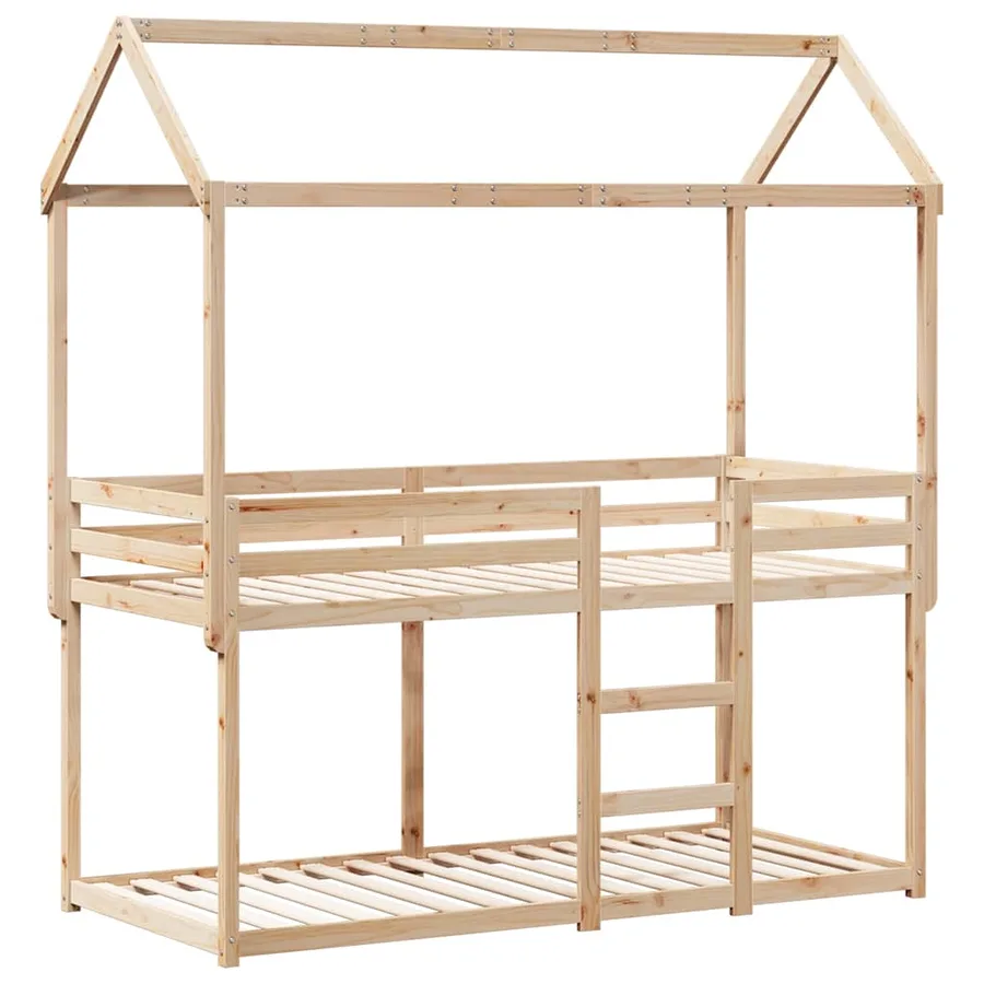 Lit superposé sans matelas 90x200 cm bois de pin massif - 2