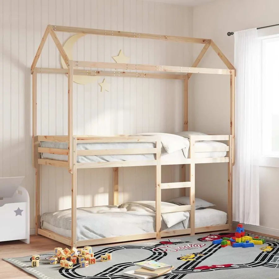 Lit superposé sans matelas 90x200 cm bois de pin massif - 3
