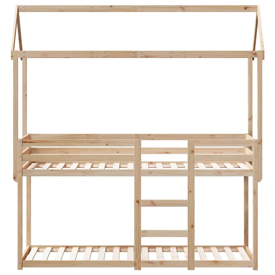 Lit superposé sans matelas 90x200 cm bois de pin massif - 4