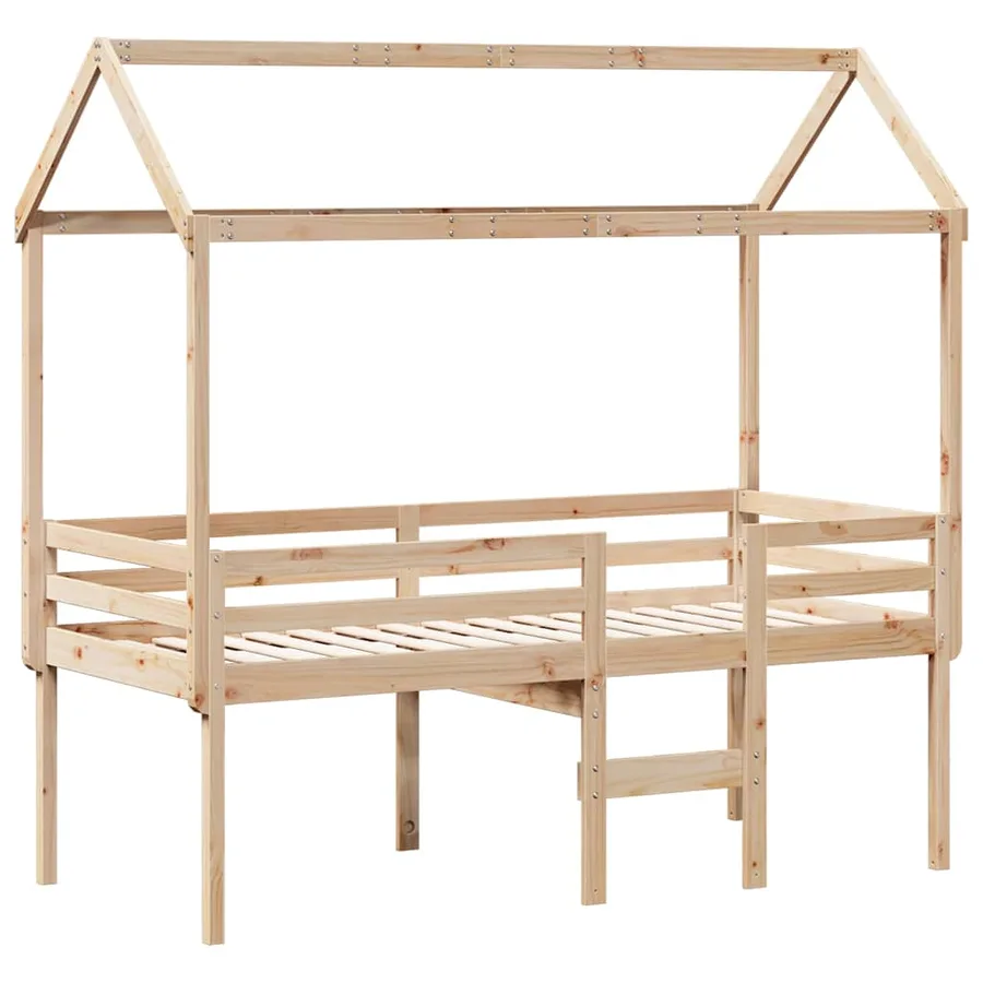 Lit haut sans matelas 80x200 cm bois de pin massif - 3