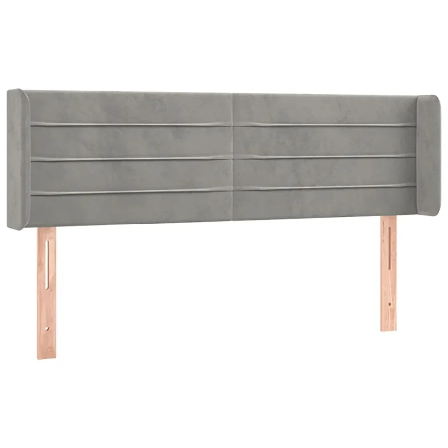 Tête de lit avec oreilles Gris clair 147x16x78/88 cm Velours - 2