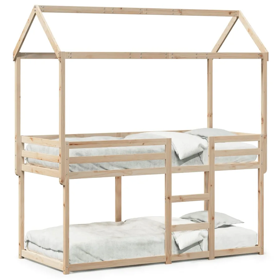 Lit superposé sans matelas 80x200 cm bois de pin massif - 2