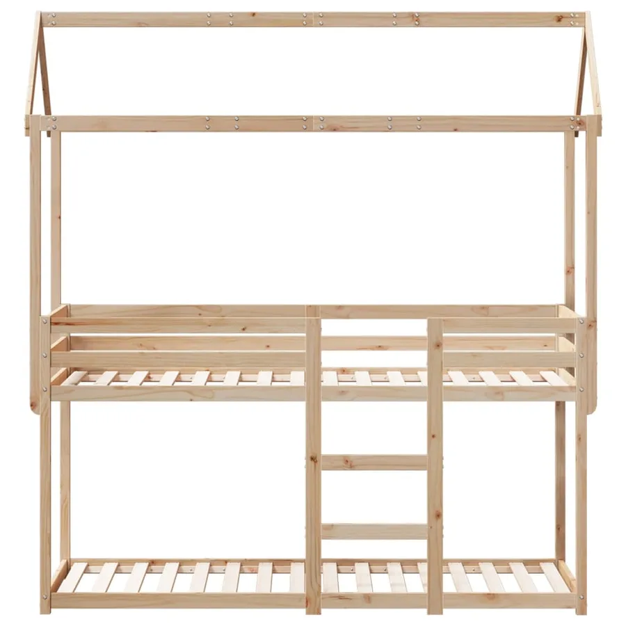Lit superposé sans matelas 80x200 cm bois de pin massif - 4