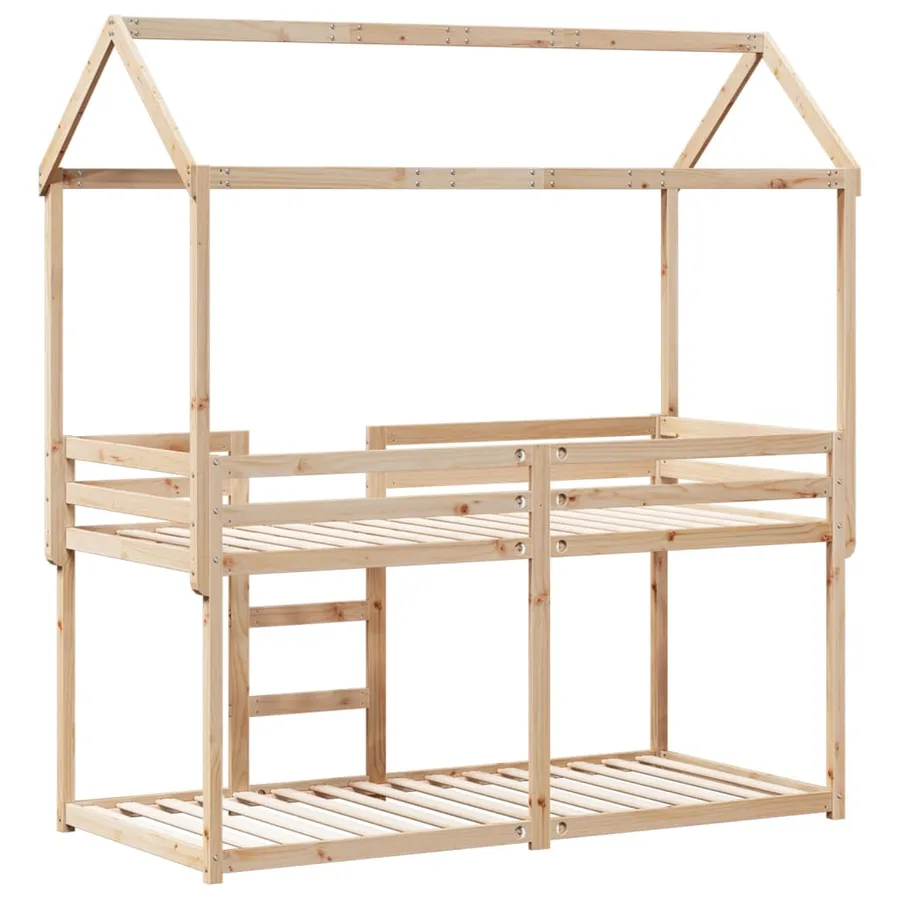 Lit superposé sans matelas 80x200 cm bois de pin massif - 8