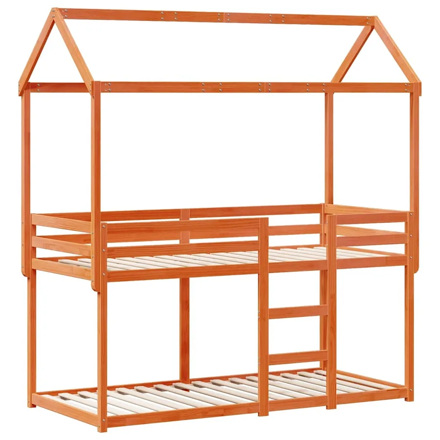 Lit superposé sans matelas cire marron 80x200 cm pin massif - 3