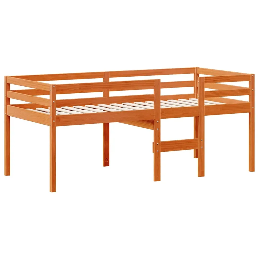 Lit haut sans matelas cire marron 80x200 cm bois de pin massif - 5