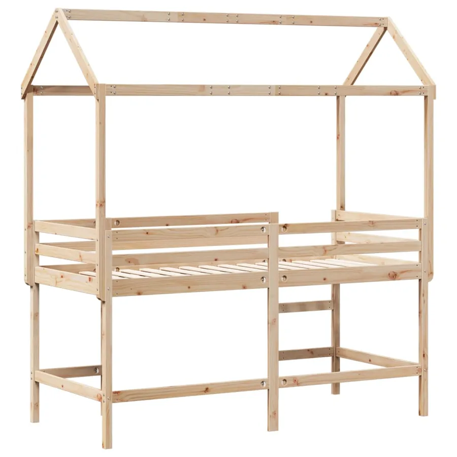 Lit superposé avec échelle et toit sans matelas 90x190 cm - 8