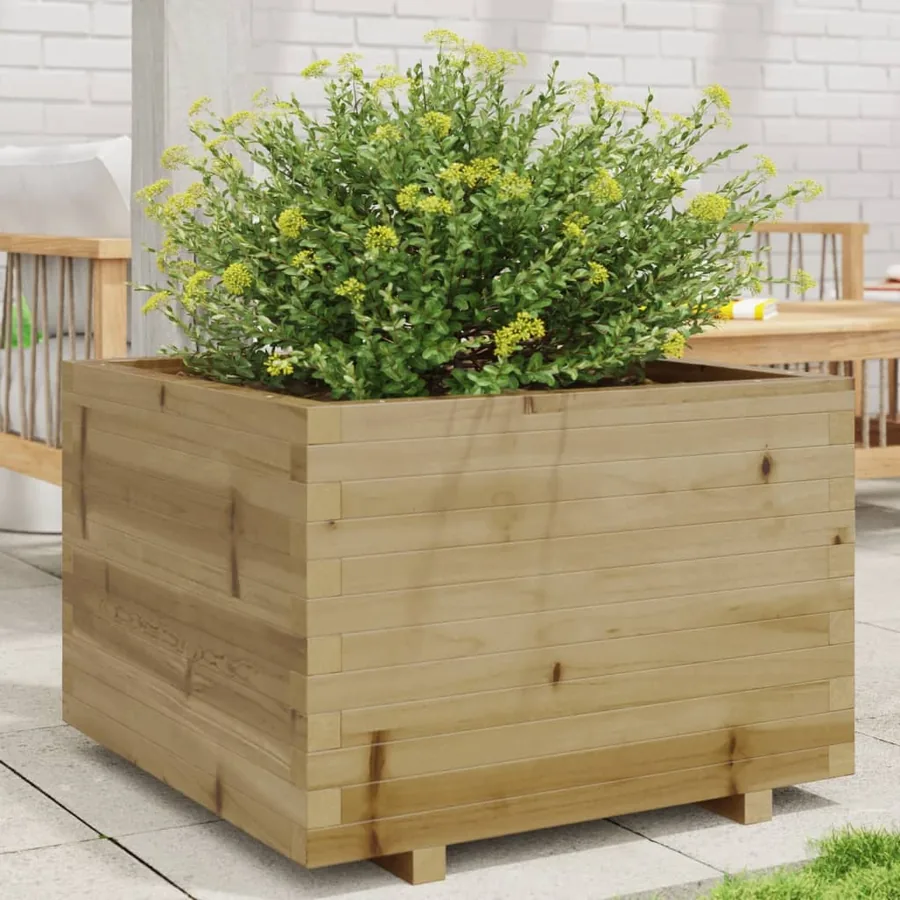 Jardinière 70x70x49,5 cm bois de pin imprégné
