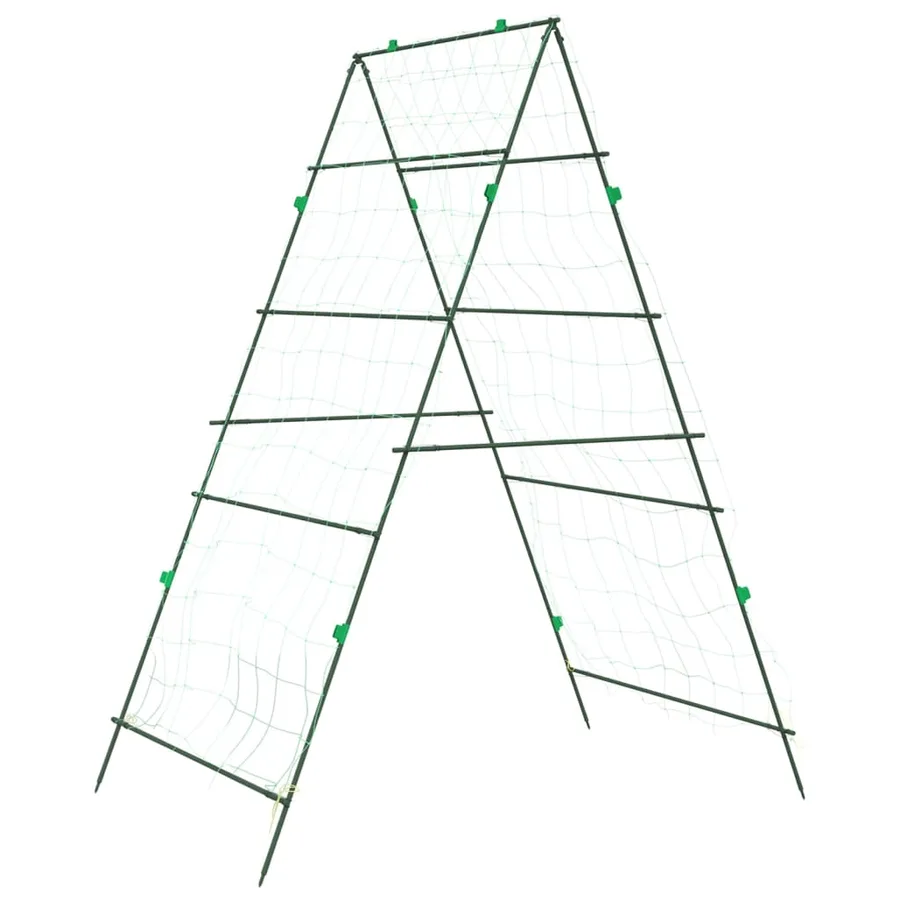 Treillis de jardin pour plantes grimpantes 3 pcs forme A acier - 4