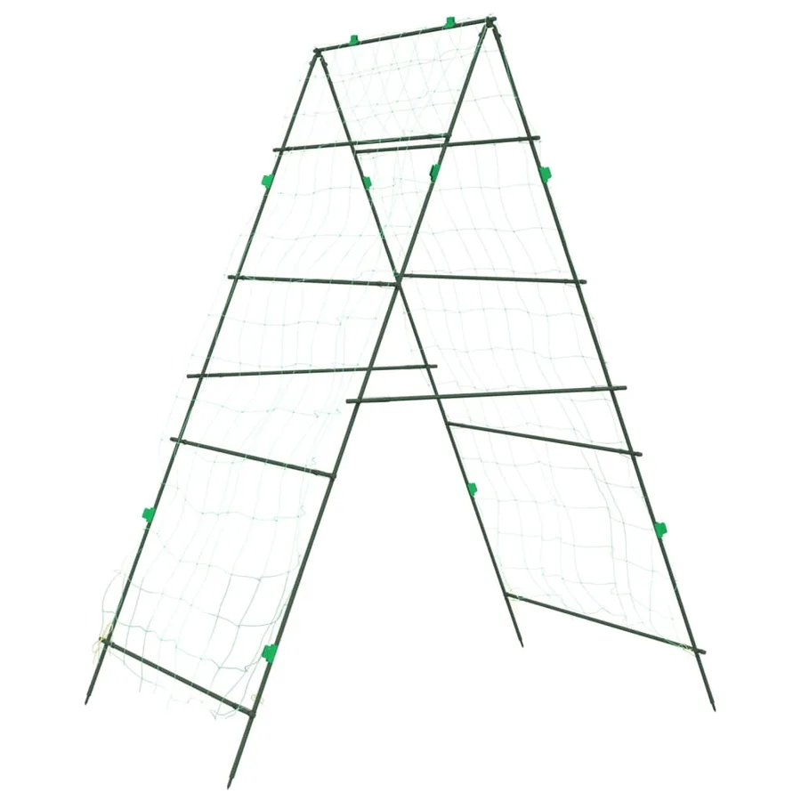 Treillis de jardin pour plantes grimpantes 3 pcs forme A acier - 7