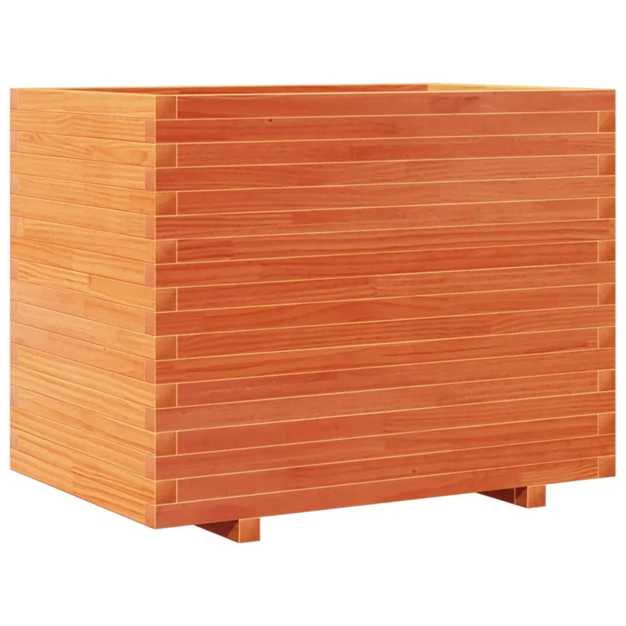 Jardinière cire marron 90x60x72 cm bois de pin massif - 7