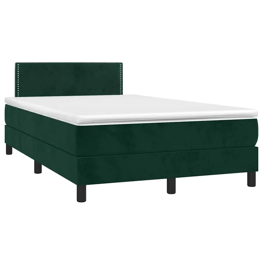 Sommier à lattes de lit avec matelas LED Vert foncé 120x200 cm - 4