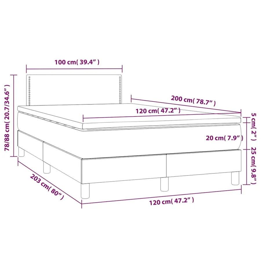 Sommier à lattes de lit avec matelas LED Vert foncé 120x200 cm - 9