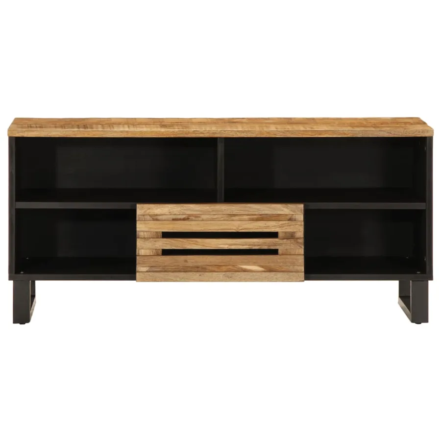 Meuble TV 100x34x46 cm bois massif de manguier brut - 2
