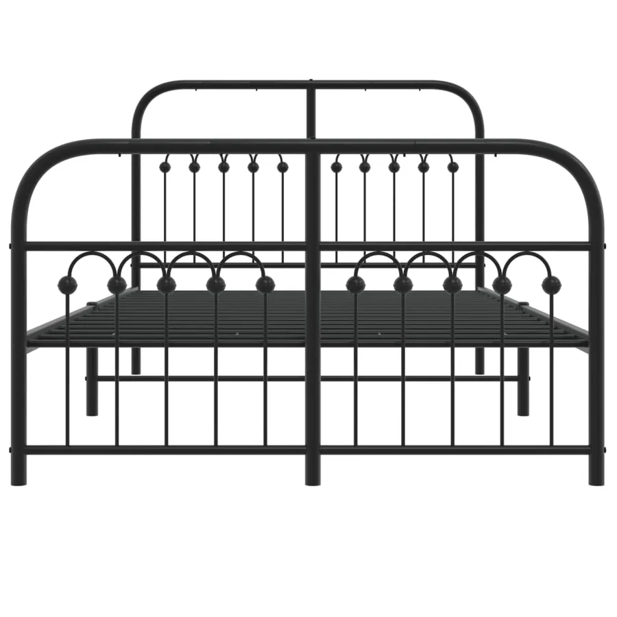 Cadre de lit métal sans matelas avec pied de lit noir 120x200cm - 4