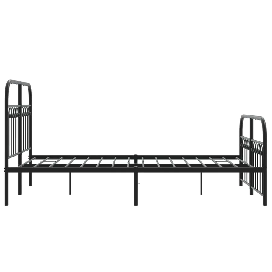 Cadre de lit métal sans matelas avec pied de lit noir 120x200cm - 5
