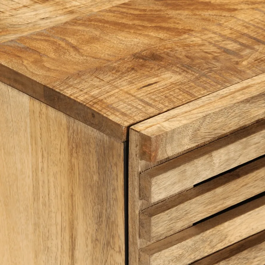 Buffet 60x34x75 cm bois de manguier massif brut - 7