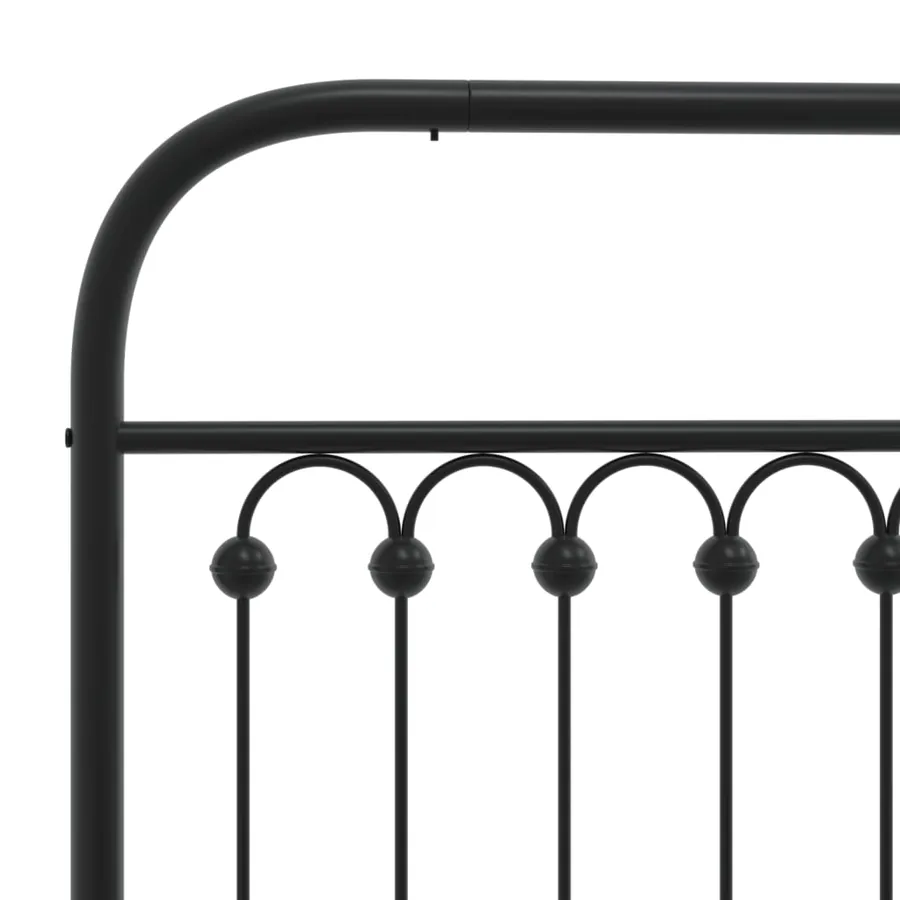 Cadre de lit métal sans matelas avec tête de lit noir 90x190 cm - 7