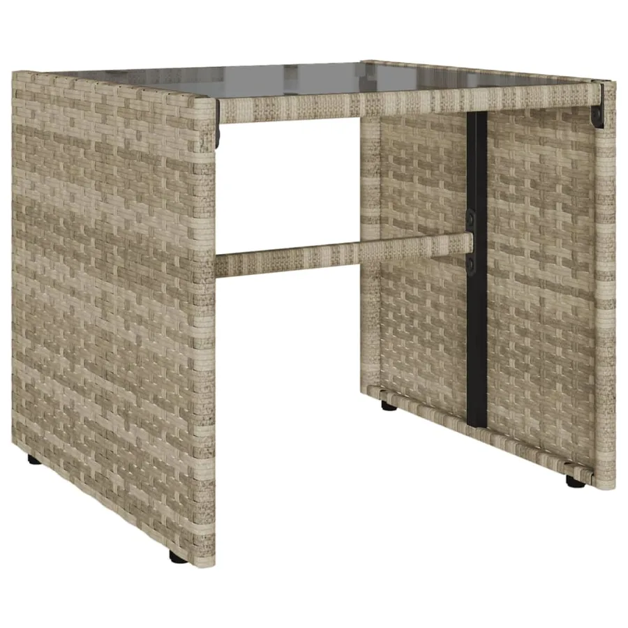 Salon de jardin 4 pcs avec coussins gris clair résine tressée - 5
