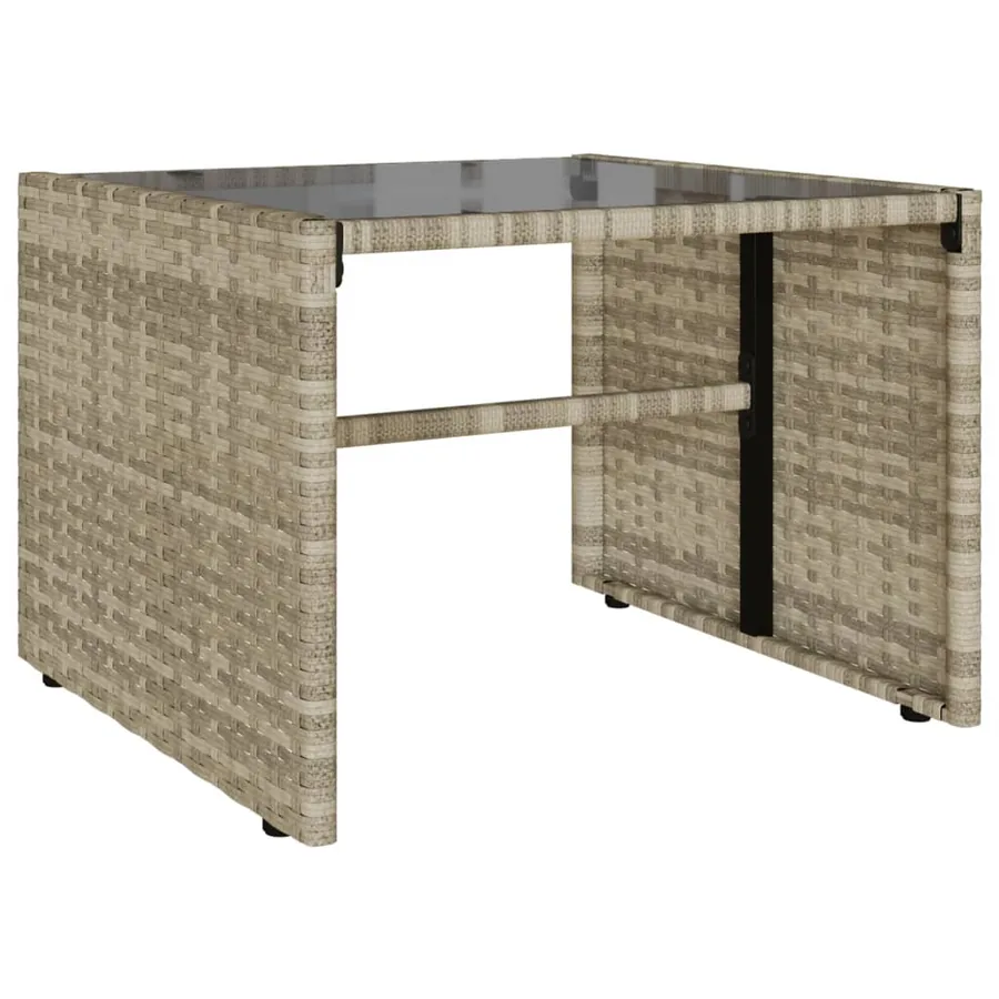Salon de jardin 4 pcs avec coussins gris clair résine tressée - 6