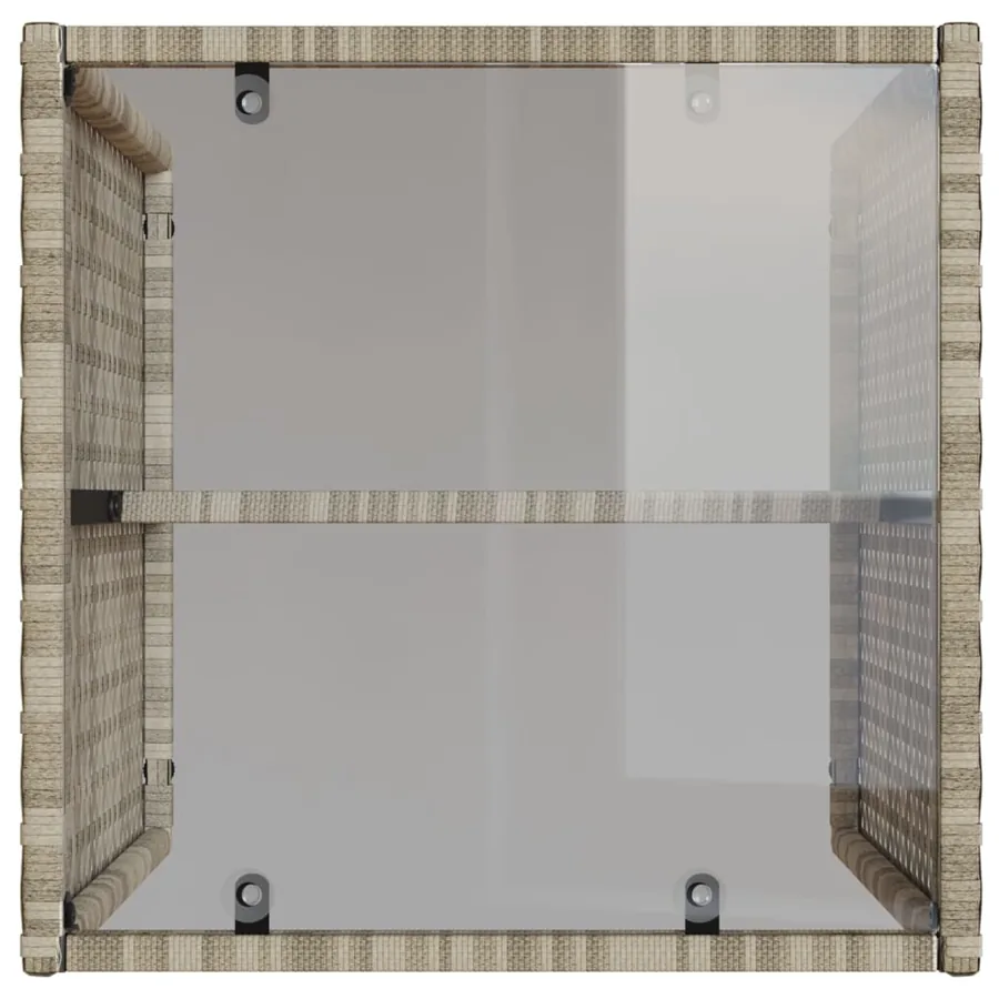 Salon de jardin 4 pcs avec coussins gris clair résine tressée - 7