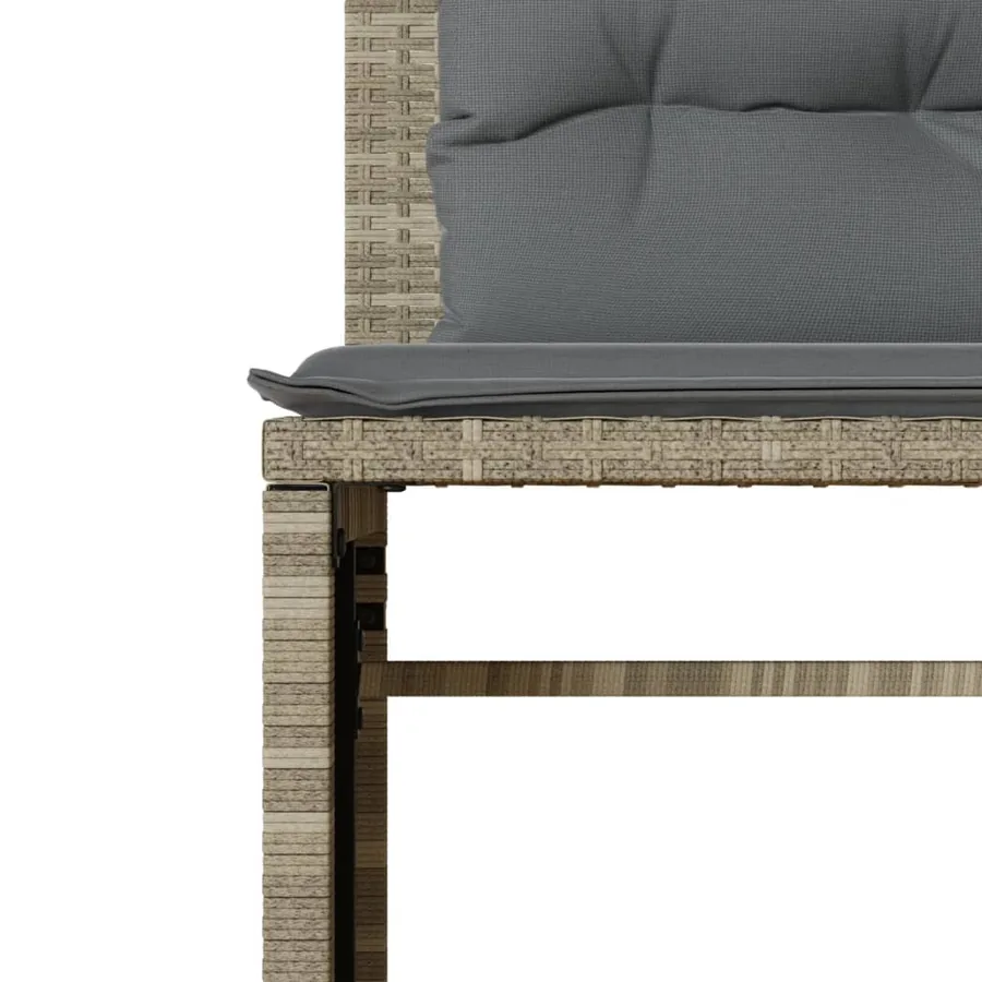 Salon de jardin 4 pcs avec coussins gris clair résine tressée - 8
