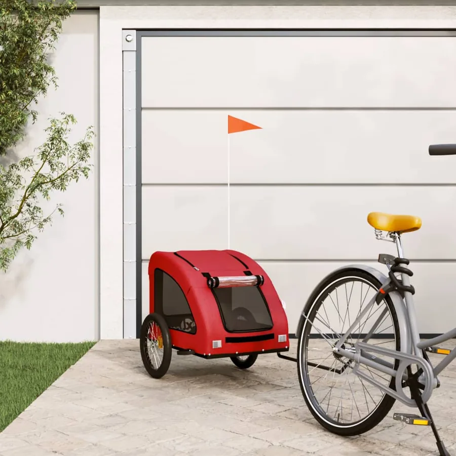 Remorque de vélo pour animaux de compagnie rouge