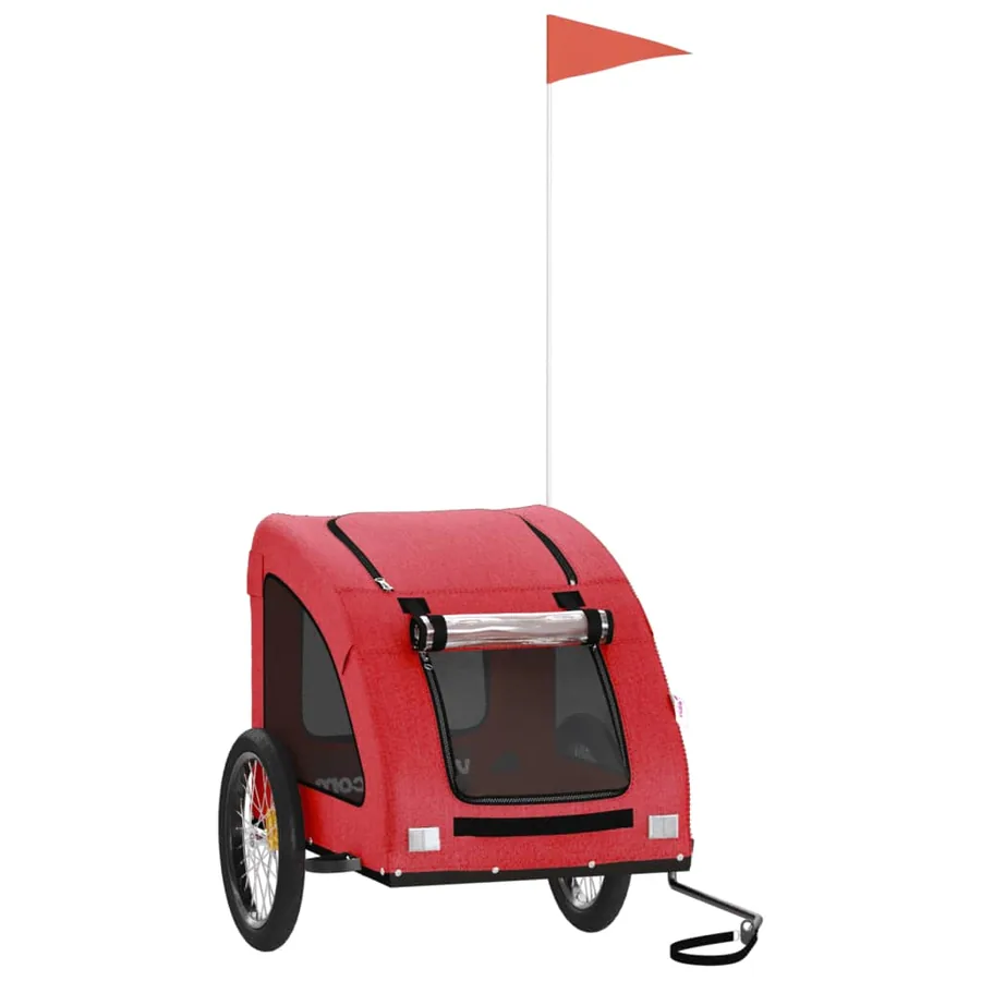 Remorque de vélo pour animaux de compagnie rouge - 2
