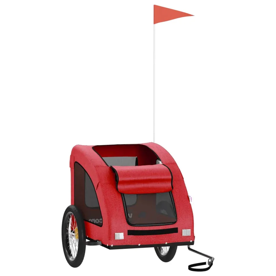 Remorque de vélo pour animaux de compagnie rouge - 3