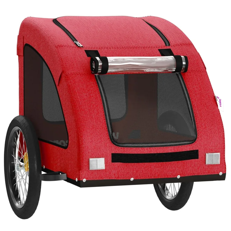 Remorque de vélo pour animaux de compagnie rouge - 5