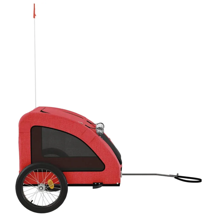 Remorque de vélo pour animaux de compagnie rouge - 6