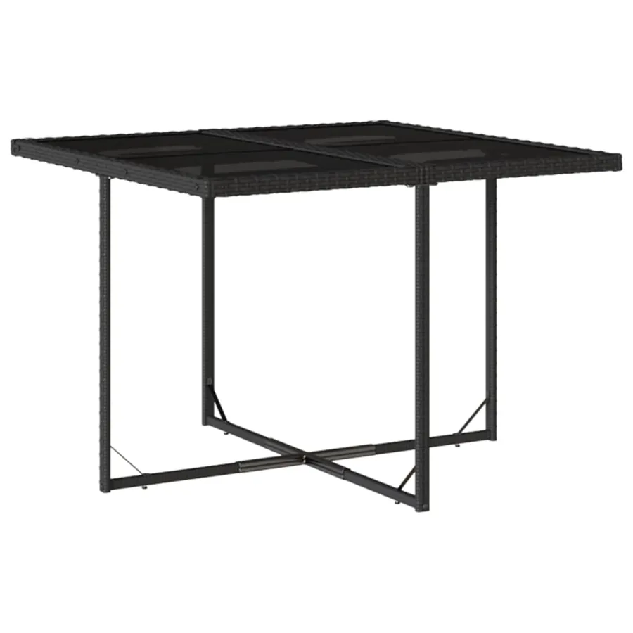 Ensemble à manger de jardin 9pcs coussins noir résine tressée - 3