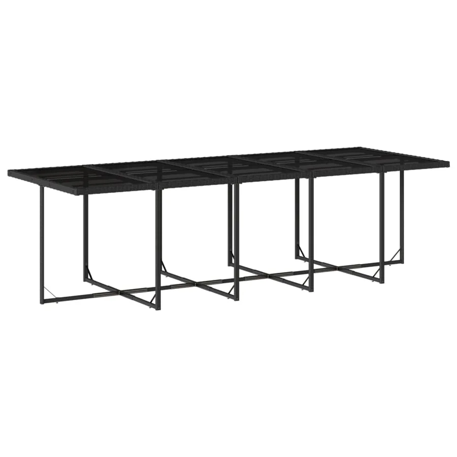 Ensemble à manger de jardin 11 pcs coussins noir résine tressée - 5