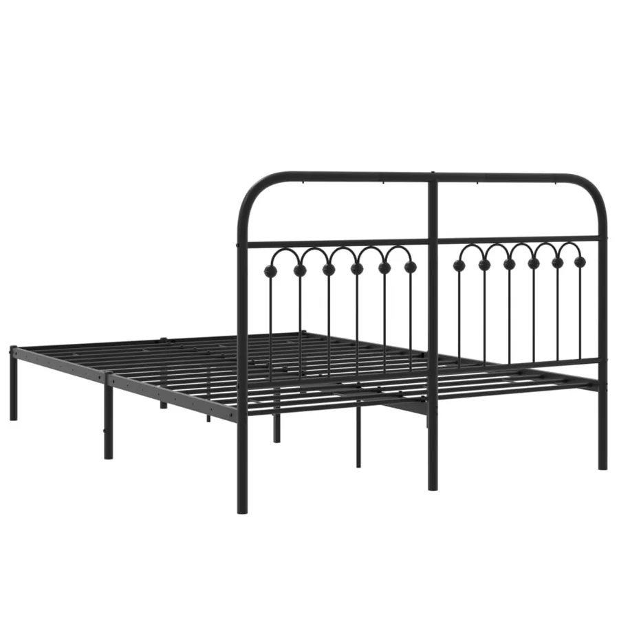 Cadre de lit métal sans matelas avec tête de lit noir 140x190cm - 6