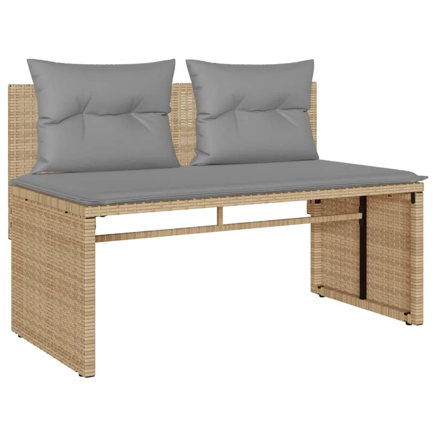 Salon de jardin avec coussins 4 pcs beige résine tressée - 4
