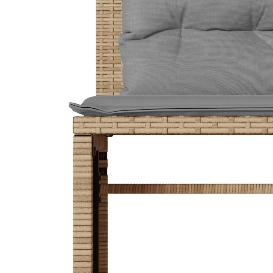 Salon de jardin avec coussins 4 pcs beige résine tressée - 8