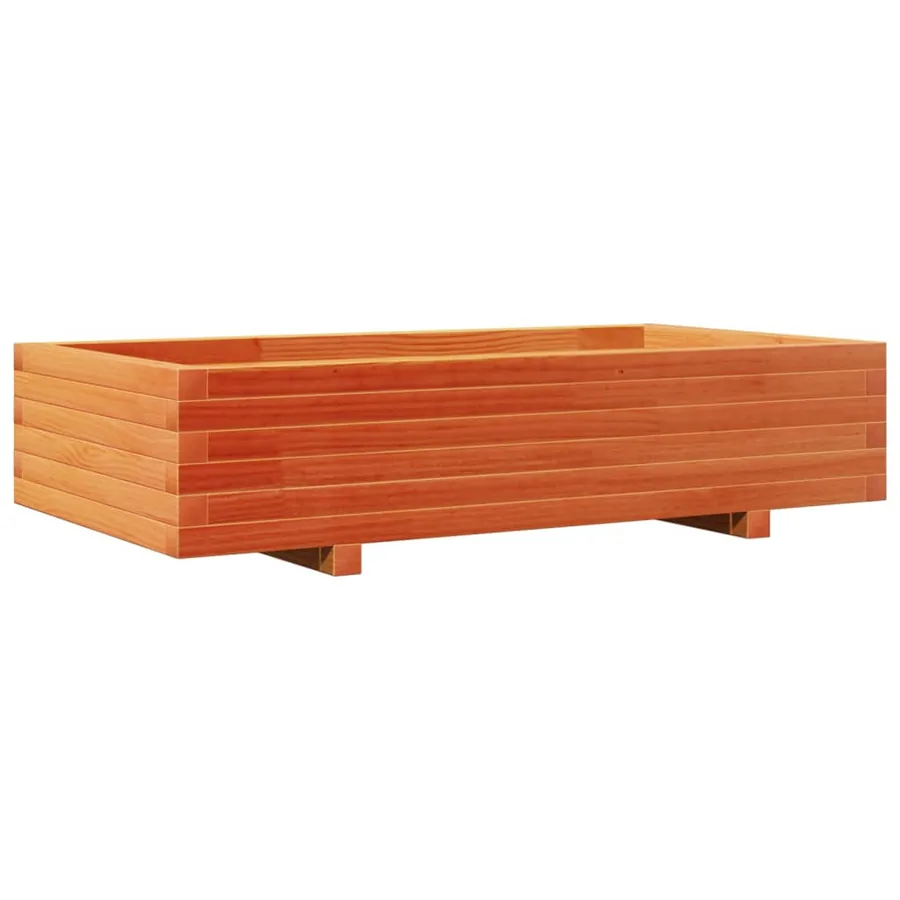 Jardinière cire marron 110x60x26,5 cm bois de pin massif - 2