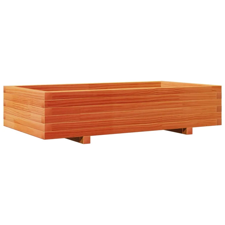 Jardinière cire marron 110x60x26,5 cm bois de pin massif - 7