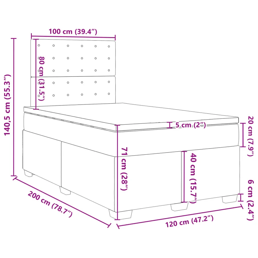 Sommier à lattes de lit avec matelas Cappuccino 120x200 cm - 13