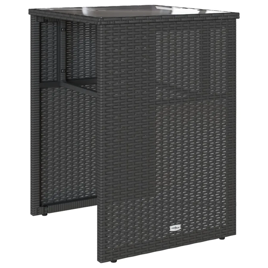 Ensemble de bistro 3 pcs avec coussins noir résine tressée - 4