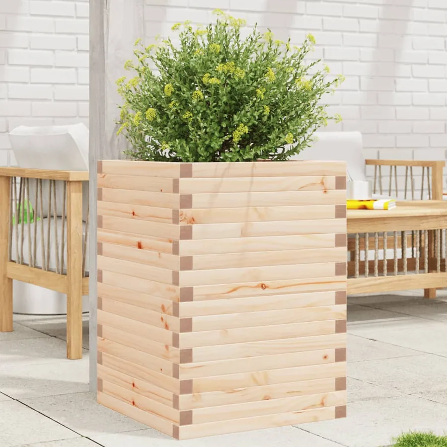 Jardinière 50x50x68,5 cm bois de pin massif