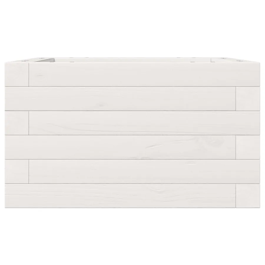 Jardinière blanc 40x40x23 cm bois de pin massif - 5